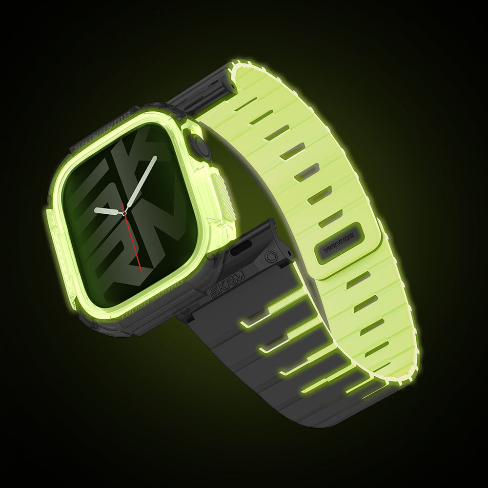 Gemini Apple Watch 雙色矽膠磁吸錶帶 夜光組