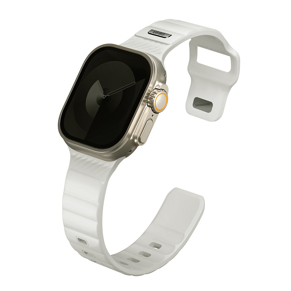 Stride SE Apple Watch 防水FKM橡膠不鏽鋼高質感錶帶 白色(夜光)