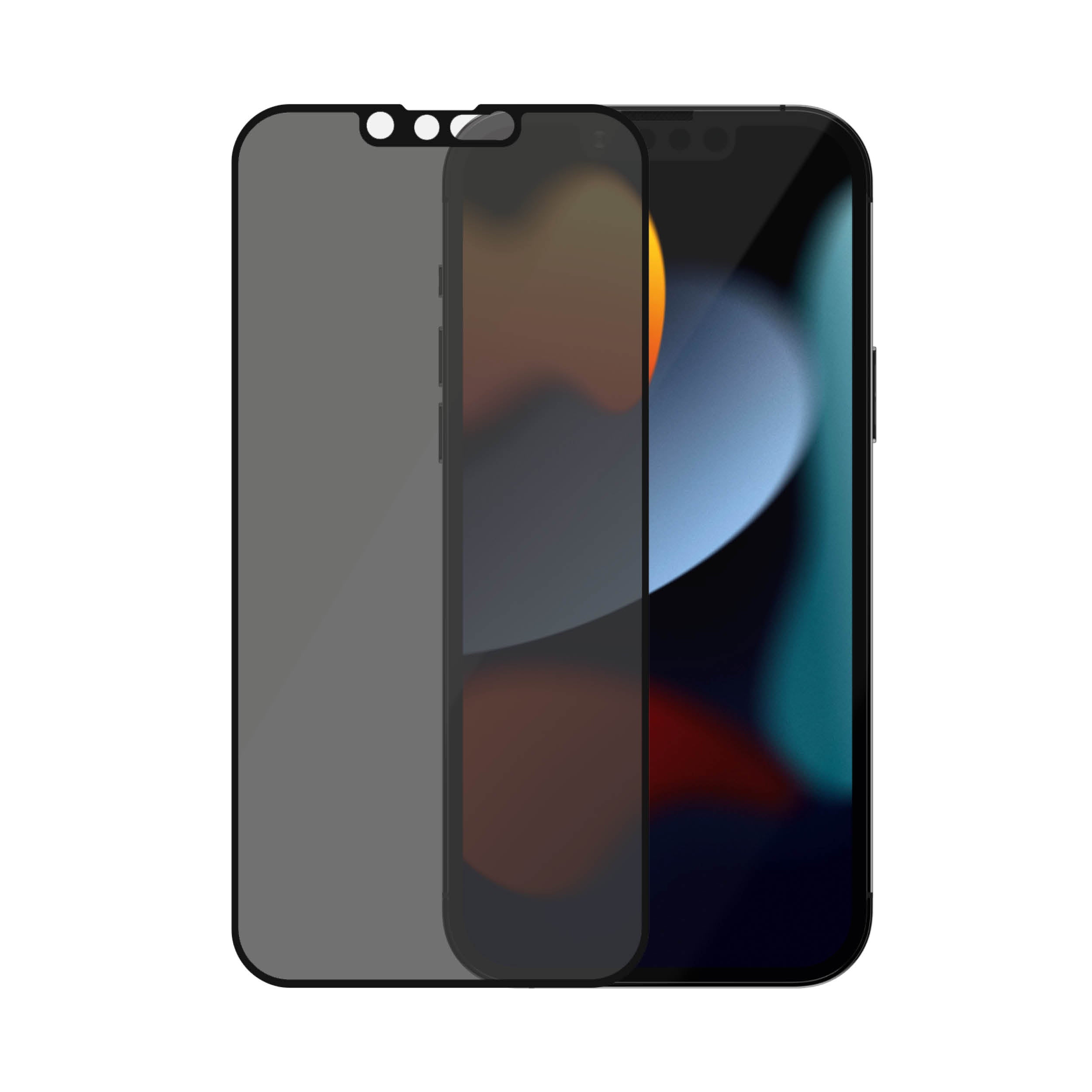 2.5D滿版耐衝擊抗菌防窺鋼化玻璃保護貼(黑) iPhone 13 系列