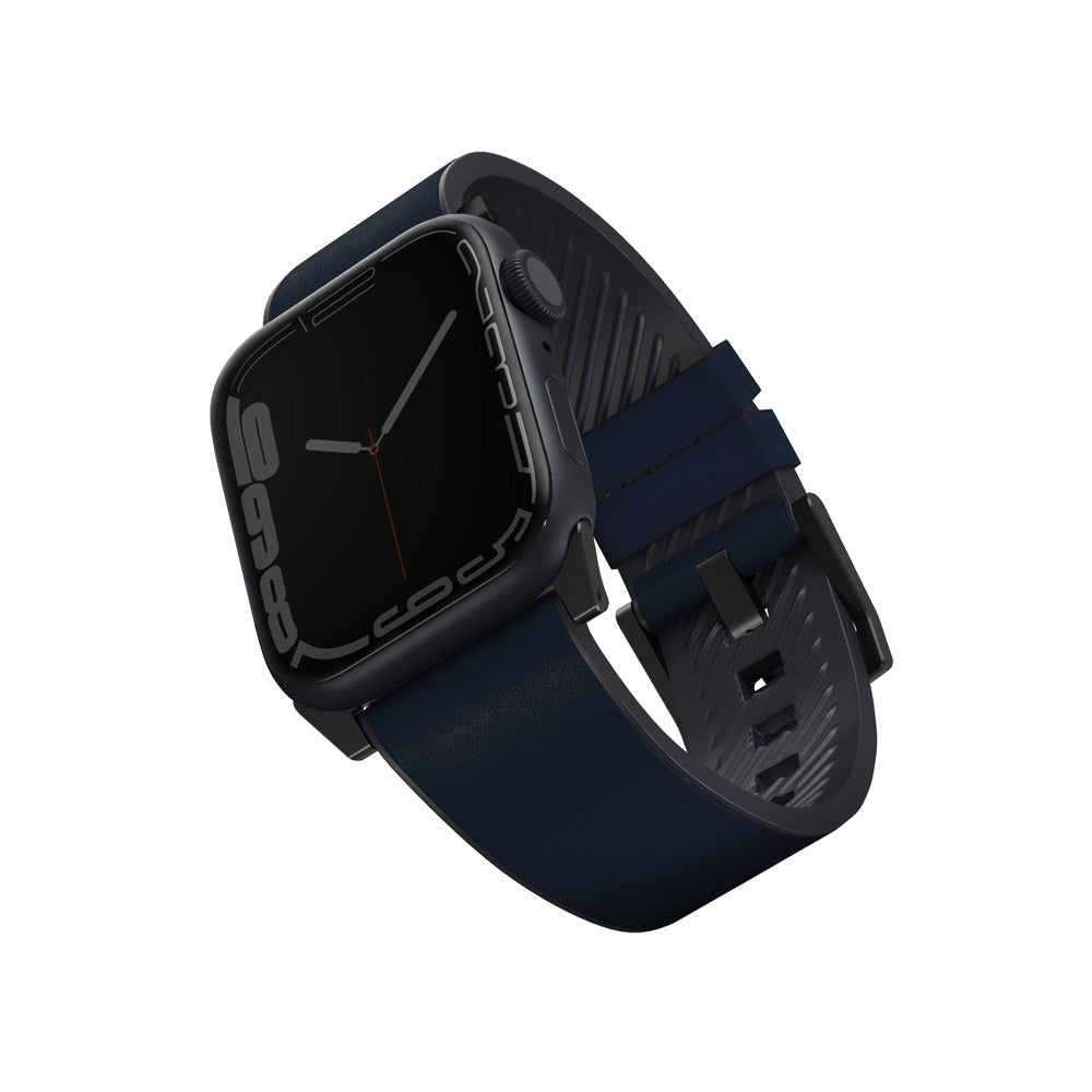 盒損福利品 - Straden Apple Watch 防潑水皮革矽膠錶帶