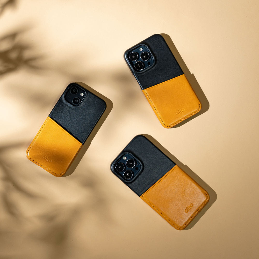 Metro 插卡式皮革手機殼 焦糖棕/渡鴉黑 iPhone 13 / Pro / Max