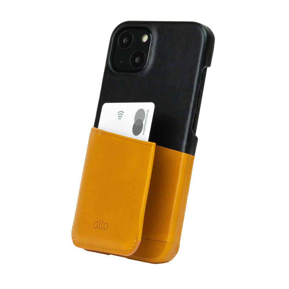 Metro 插卡式皮革手機殼 焦糖棕/渡鴉黑 iPhone 13 / Pro / Max