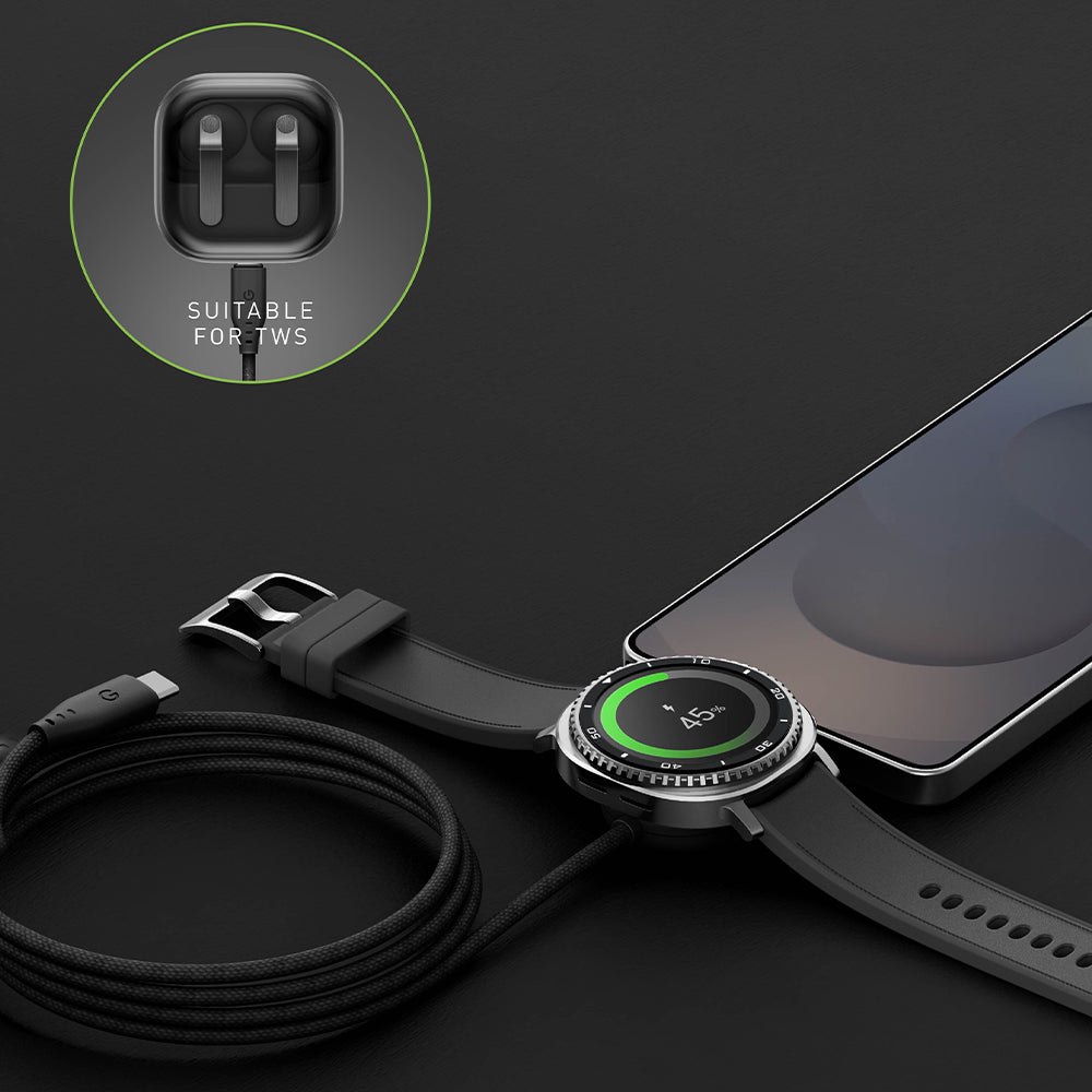 ENERGEA 新加坡 Flow Duo USB-C to USB-C+Samsung Watch 二合一手錶充電線 1.5M