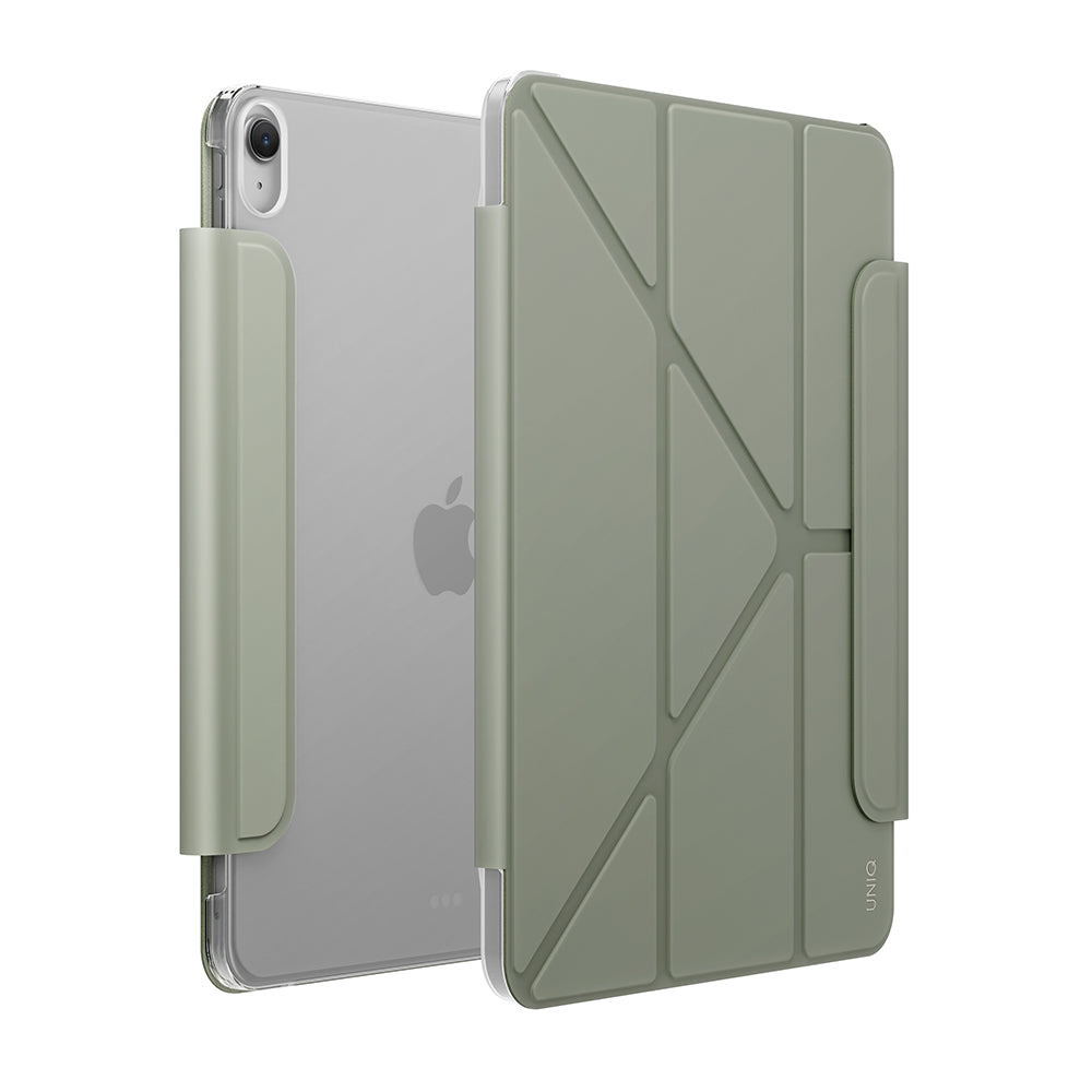 UNIQ 新加坡 Camden Lite 磁吸設計帶筆槽多功能極簡透明保護套 iPad 11吋 (A16/第10代共用) iPad 11吋 (A16 第10代共用) 灰綠色 ｜亞瑟3C生活