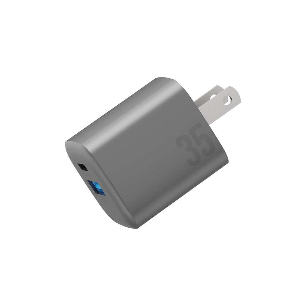 Ampcharge 35W GaN 雙孔快充電源供應器 PD快充 + QC3.0 充電頭