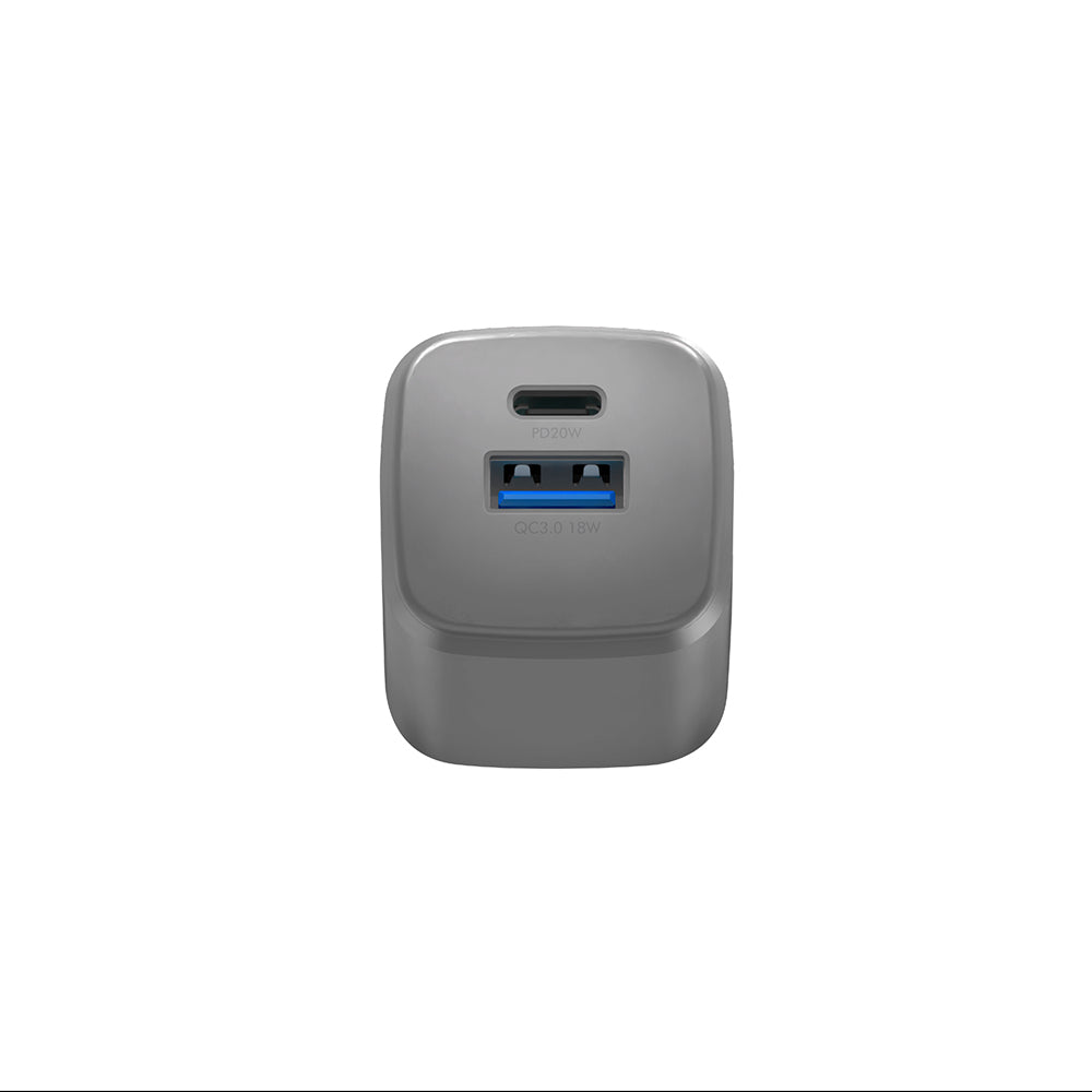 Ampcharge 20W GaN 雙孔快充電源供應器 PD快充 + QC3.0 充電頭
