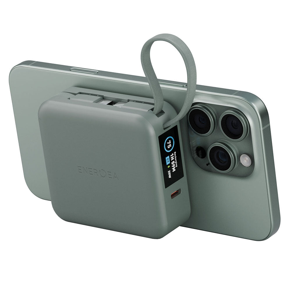 MagPac Mini+10000mAh 磁吸帶線行動電源 USB-C to USB-C｜WH 標示