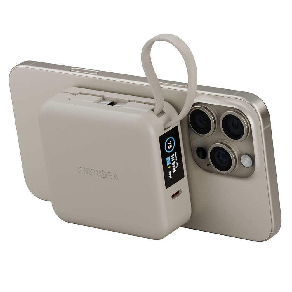 MagPac Mini+10000mAh 磁吸帶線行動電源 USB-C to USB-C｜WH 標示