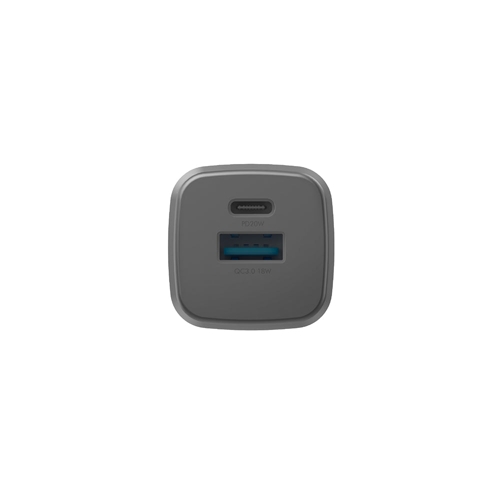Ampcharge 20W GaN 雙孔快充電源供應器 PD快充 + QC3.0 充電頭
