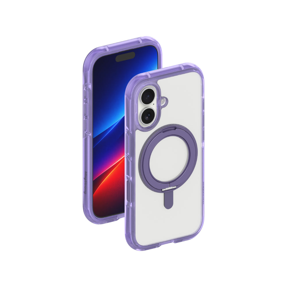 MagStrong 360度旋轉支架泡泡殼 iPhone 17 系列 iPhone 17 (6.3 吋) 紫色 ｜亞瑟3C生活