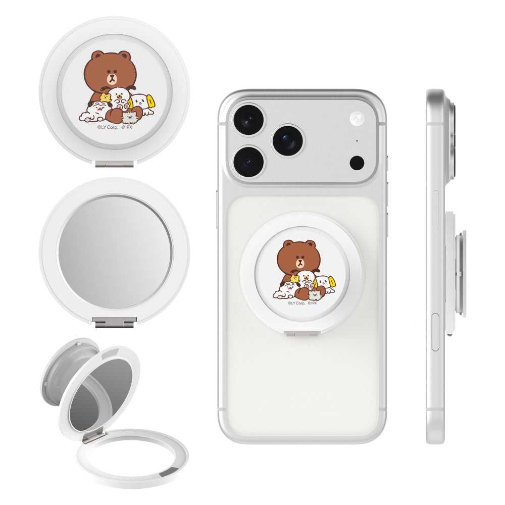 solide 索力得 LINE FRIENDS 正版授權鏡面磁吸支架/手機支架 點點名