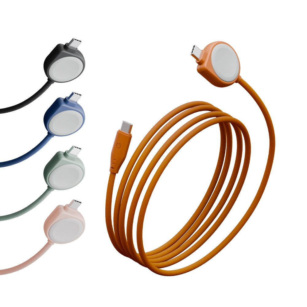 ENERGEA 新加坡 Flow Duo USB-C to USB-C+Apple Watch 二合一手錶充電線 1.5M