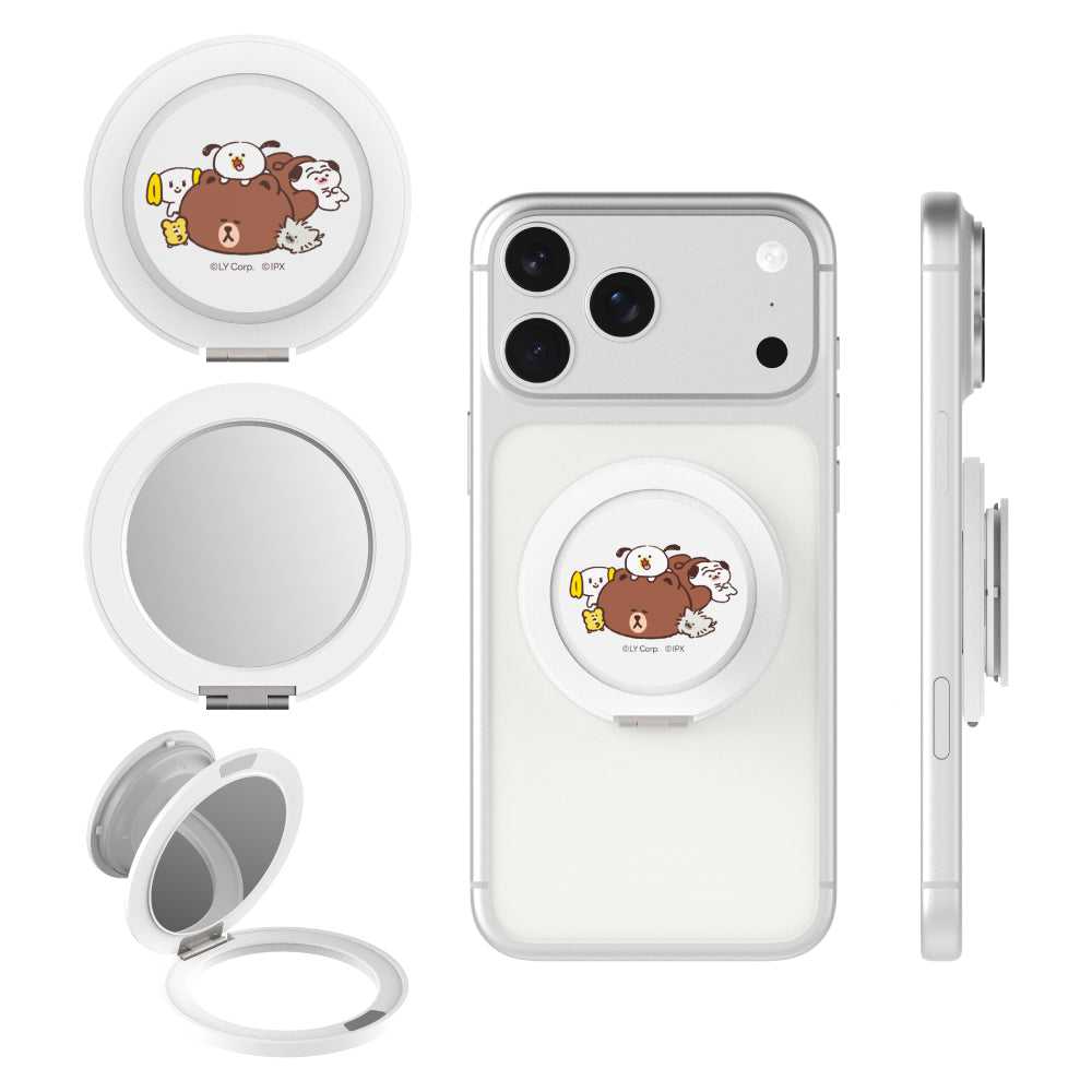 solide 索力得 LINE FRIENDS 正版授權鏡面磁吸支架/手機支架 疊疊樂