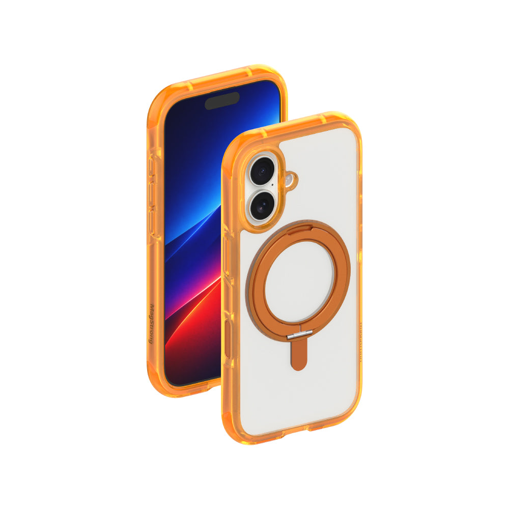 MagStrong 360度旋轉支架泡泡殼 iPhone 17 系列 iPhone 17 (6.3 吋) 橘色 ｜亞瑟3C生活