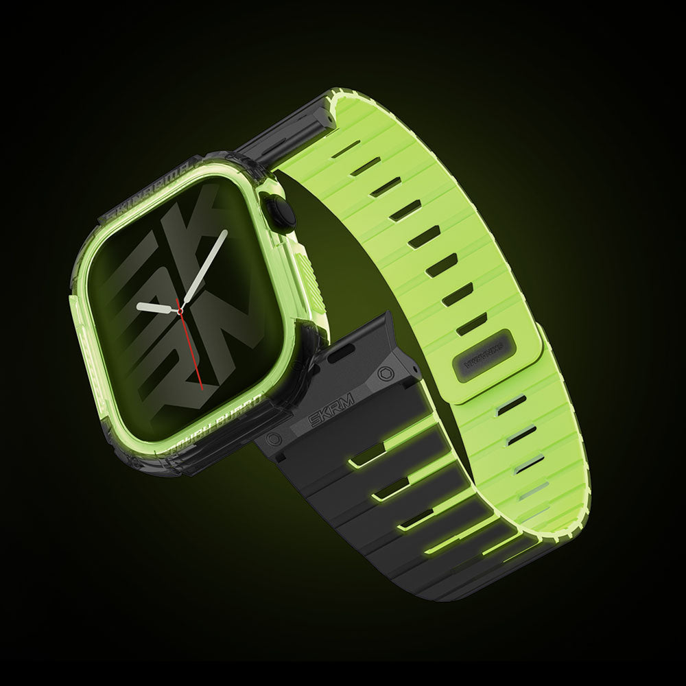 Gemini Apple Watch 雙色矽膠磁吸錶帶 夜光組