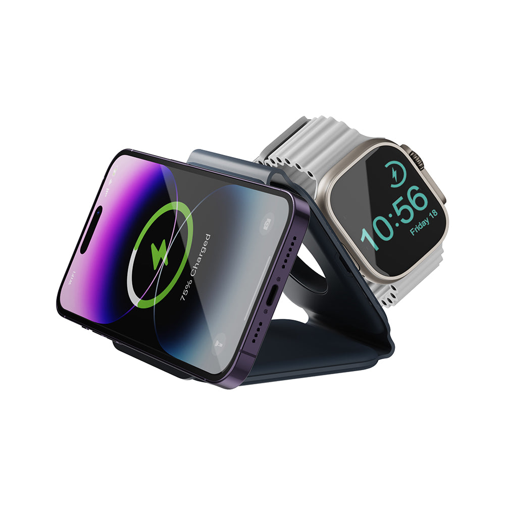 GoMag Trio Plus 三合一便攜式折疊磁吸無線充電座