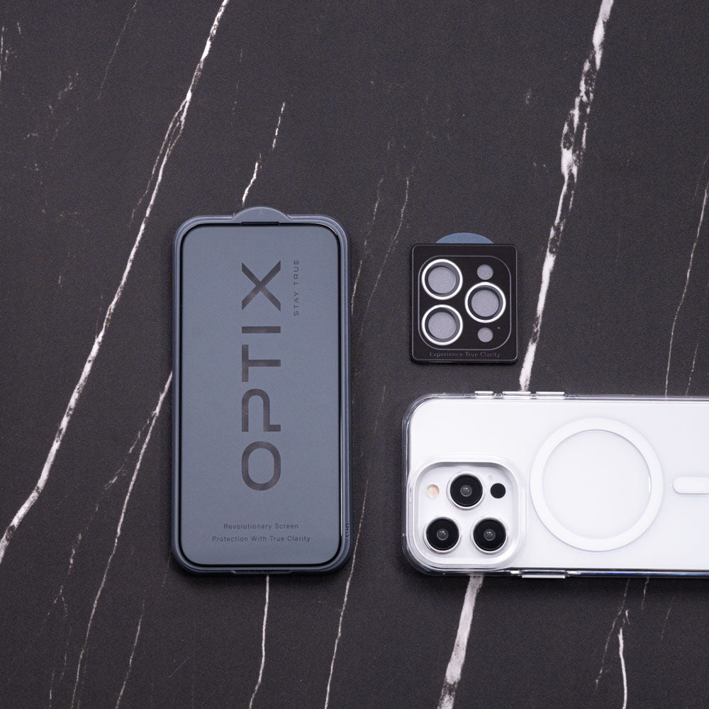 OPTIX 滿版高清透9H玻璃保護貼 黑邊透明 iPhone 15 系列