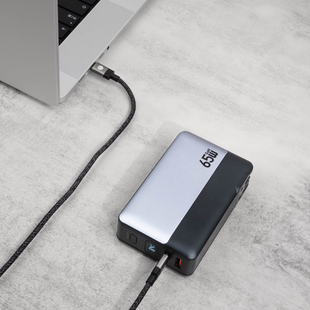 Mars 火星 65W 10000mAh GaN氮化鎵AC插頭行動電源 黑灰色
