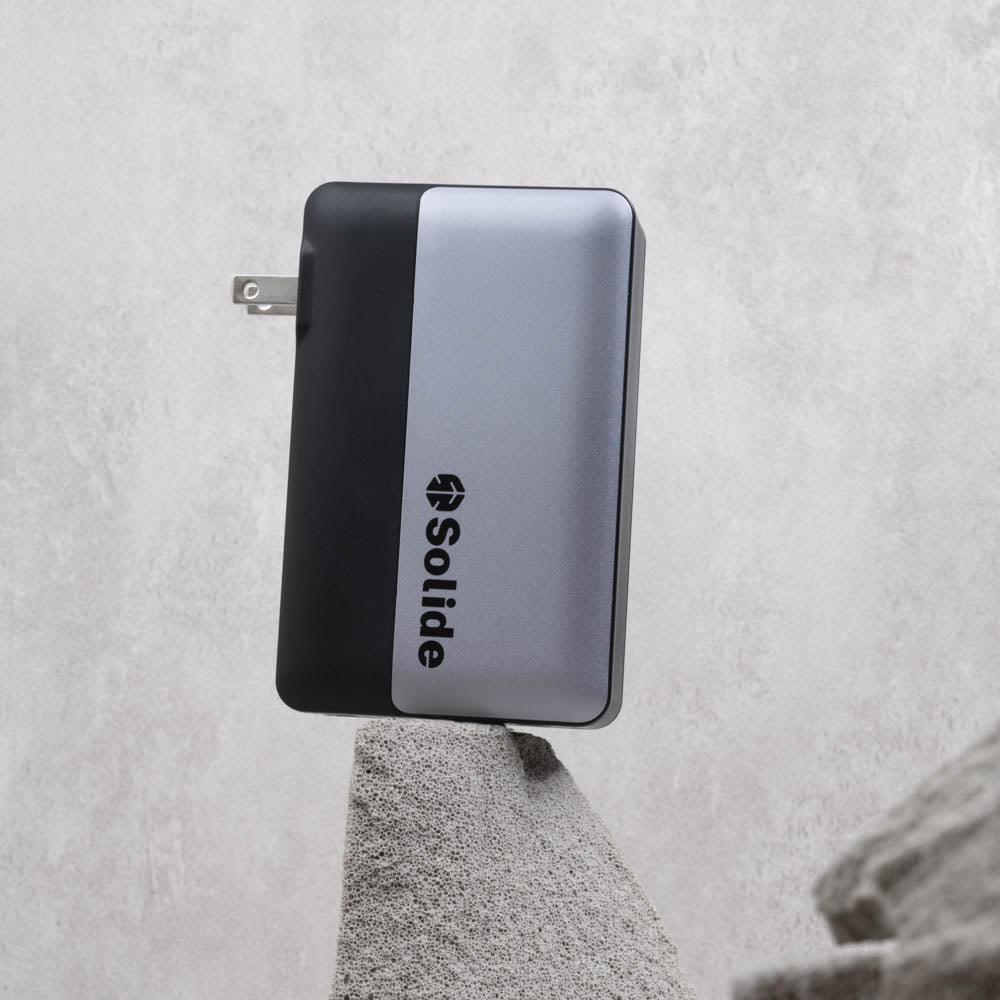 Mars 火星 65W 10000mAh GaN氮化鎵AC插頭行動電源 黑灰色
