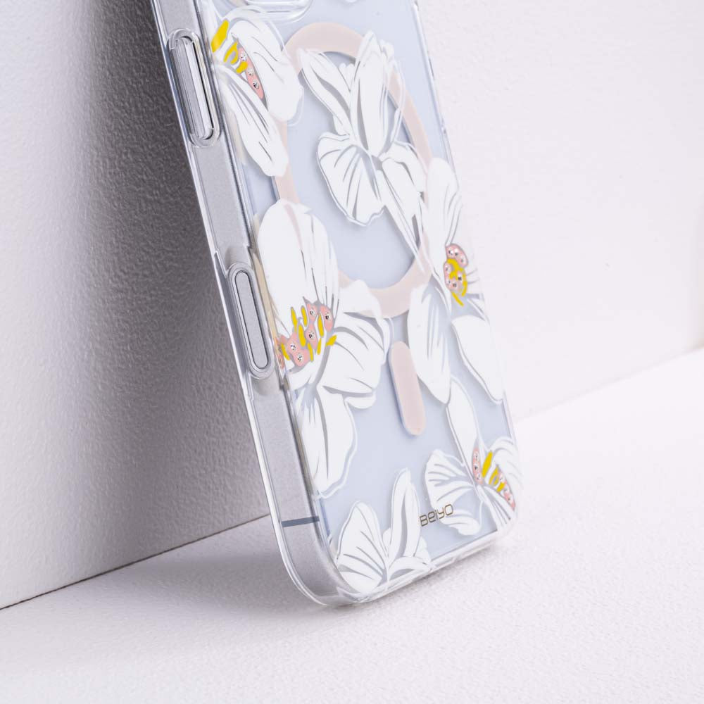 磁吸防摔手機殼 鑲鑽山茶花 iPhone 16 系列