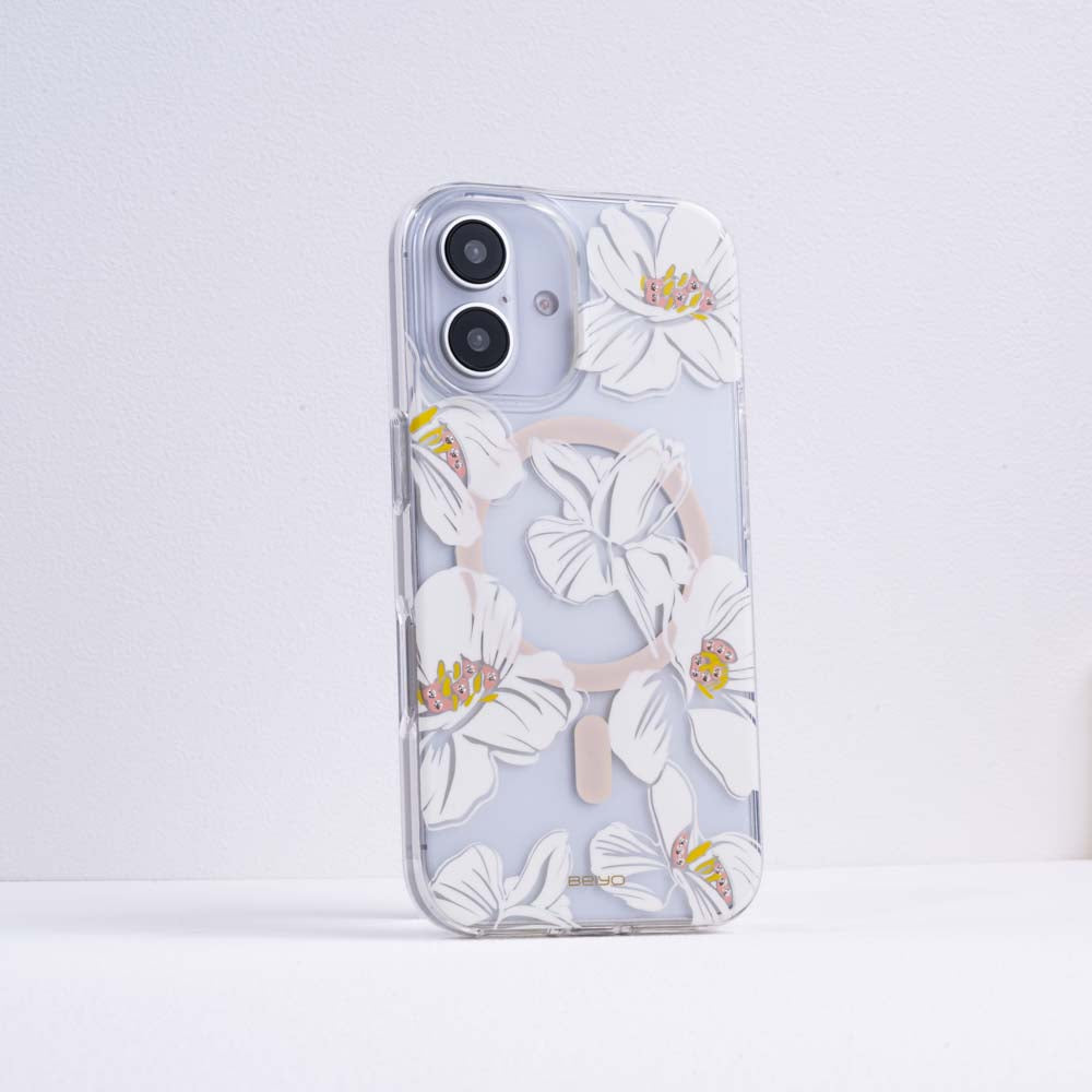 磁吸防摔手機殼 鑲鑽山茶花 iPhone 16 系列