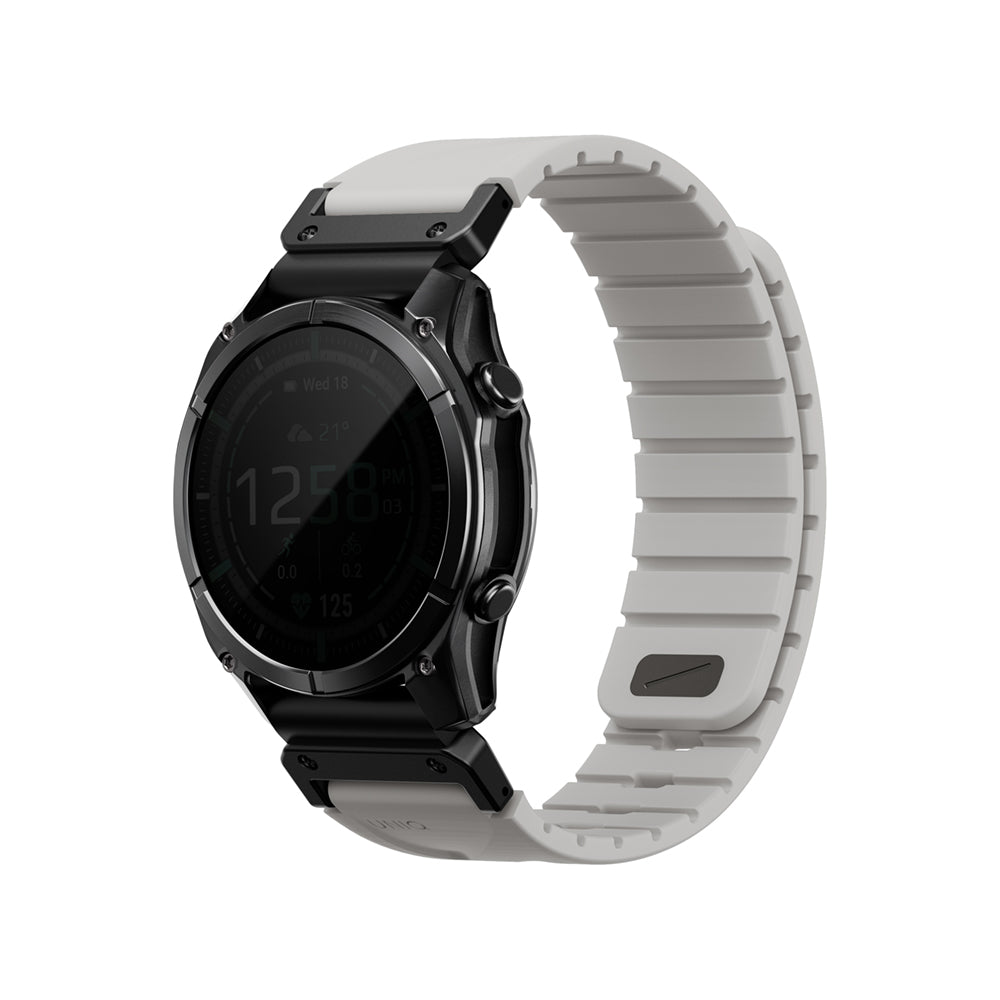 UNIQ 新加坡 Fluo Garmin可拆式矽膠錶帶 22mm 淺灰色