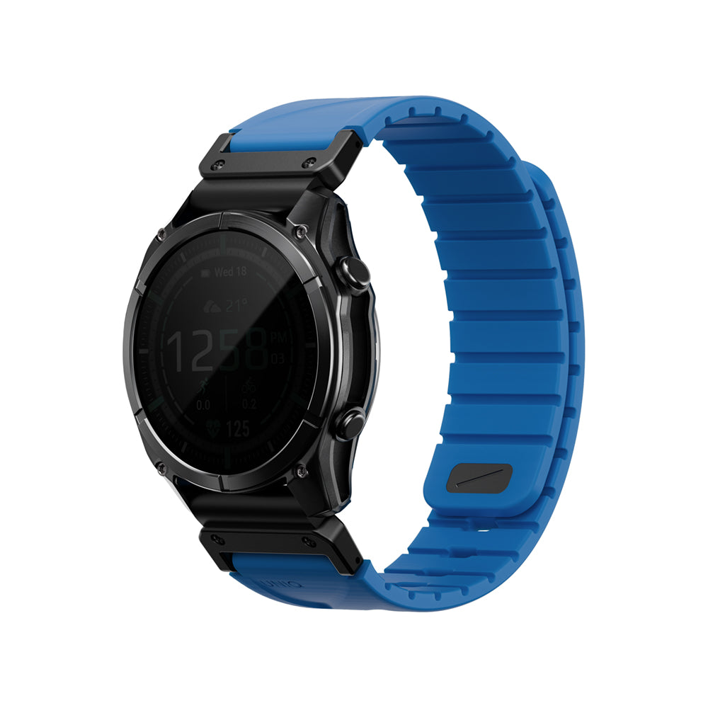 UNIQ 新加坡 Fluo Garmin可拆式矽膠錶帶 22mm 藍色