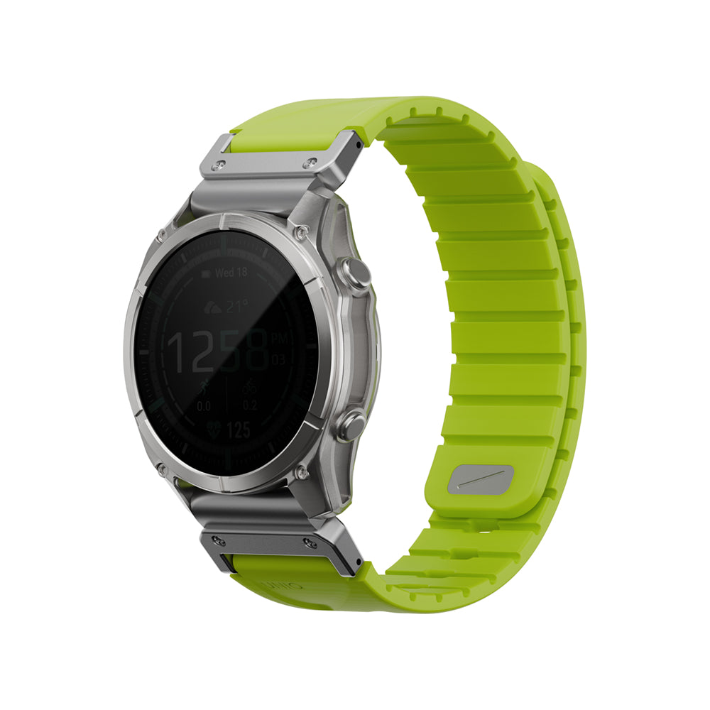UNIQ 新加坡 Fluo Garmin可拆式矽膠錶帶 26mm 綠色