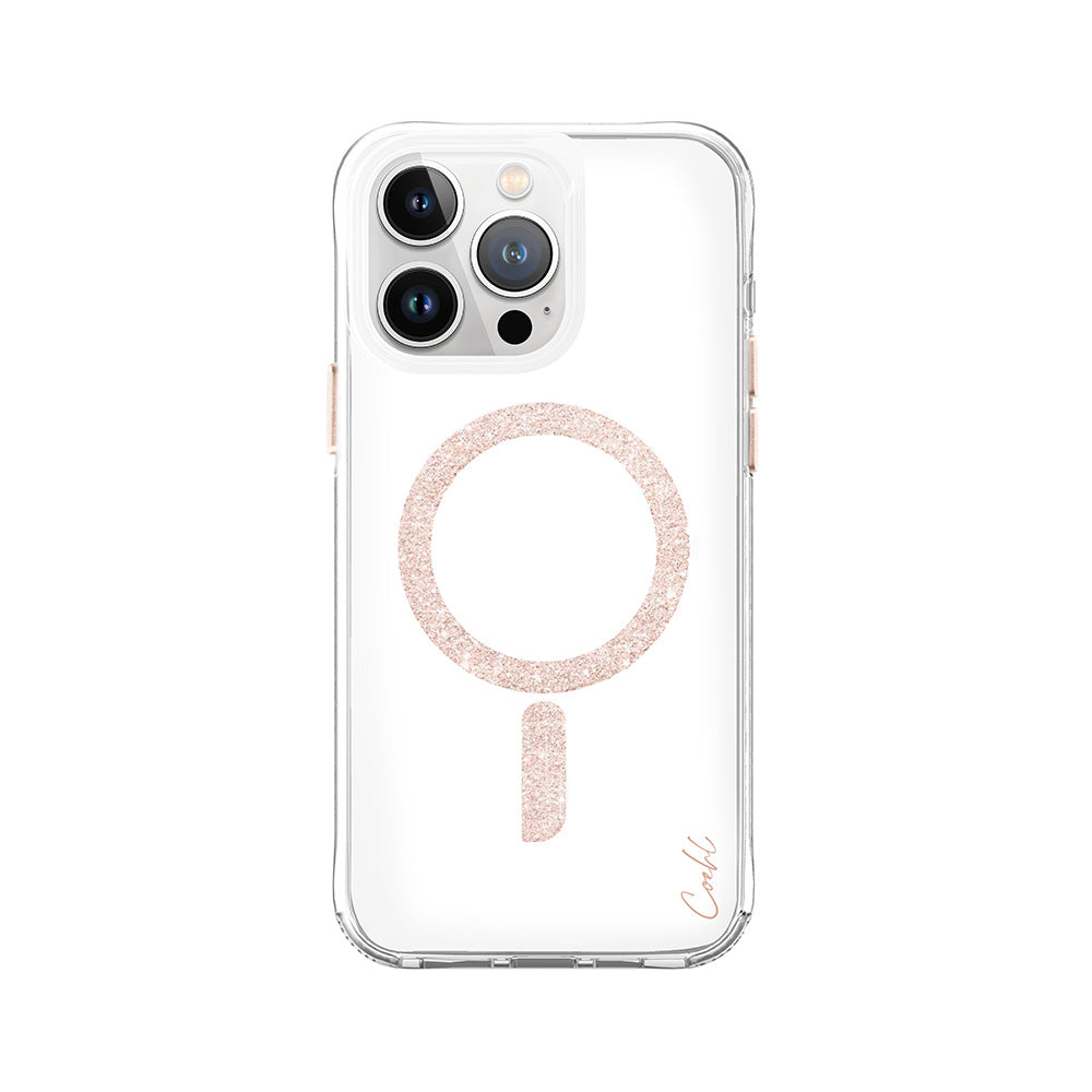 Glace 質感磁吸防摔手機殼 玫金 iPhone 15 Pro / Pro Max (附拭鏡布)