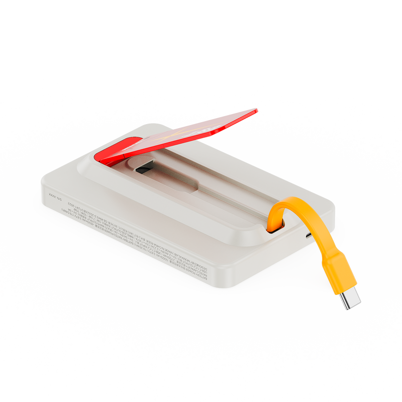 機動戰士鋼彈Gundam聯名 1-Power X Pro 5000mAh 磁吸內建USB-C線行動電源-附支架｜CCC 認證 & WH 標示