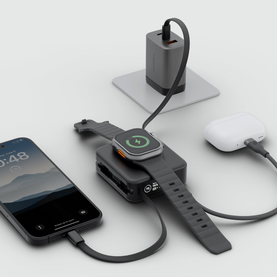 MagPac Mini+10000mAh 磁吸帶線行動電源 USB-C to USB-C｜WH 標示