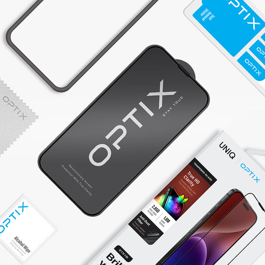 OPTIX 滿版高清透9H玻璃保護貼 黑邊透明 iPhone 15 / 15 Plus / 15 Pro / 15 Pro Max