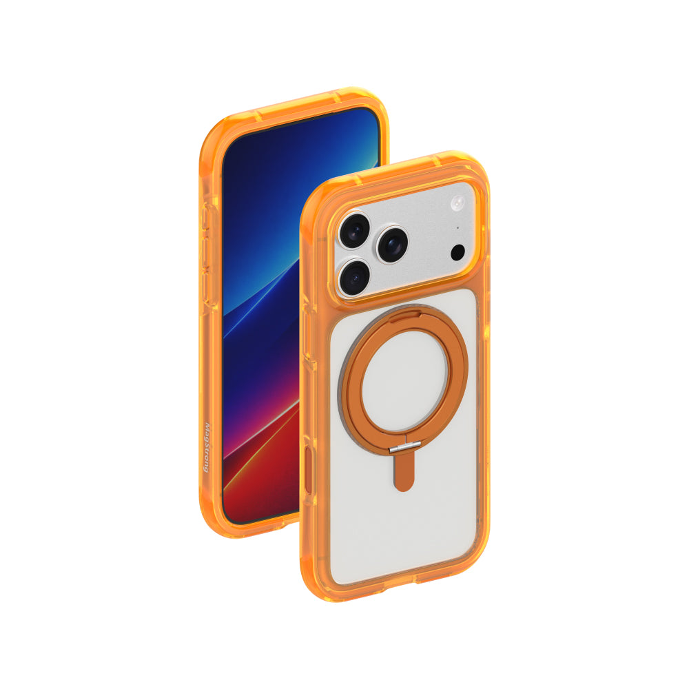 MagStrong 360度旋轉支架泡泡殼 iPhone 17 系列 橘色 ｜亞瑟3C生活