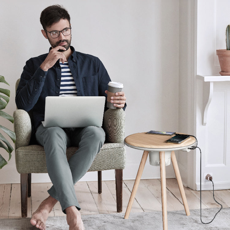 Cymbal 咖啡桌｜內建燈光效果・磁吸式充電・無線喇叭