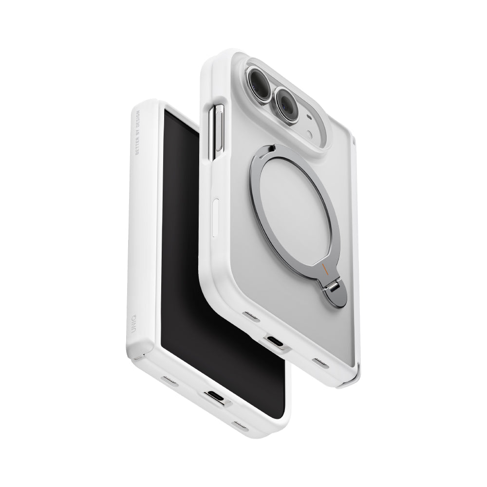 UNIQ 新加坡 Veren X Q型360°支架抗指紋磨砂手機保護殼/手機殼 iPhone Duo 霧白/霧藍 | 預購11月上旬 iPhone Duo 霧白 預購11月上旬 ｜亞瑟3C生活