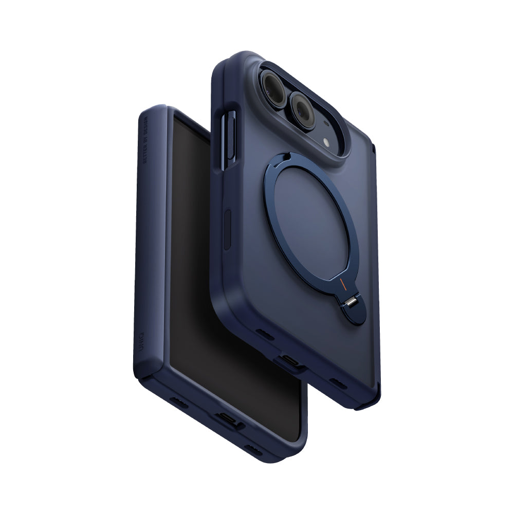 UNIQ 新加坡 Veren X Q型360°支架抗指紋磨砂手機保護殼/手機殼 iPhone Duo 霧白/霧藍 | 預購11月上旬 iPhone Duo 深藍 霧藍 預購11月上旬 ｜亞瑟3C生活