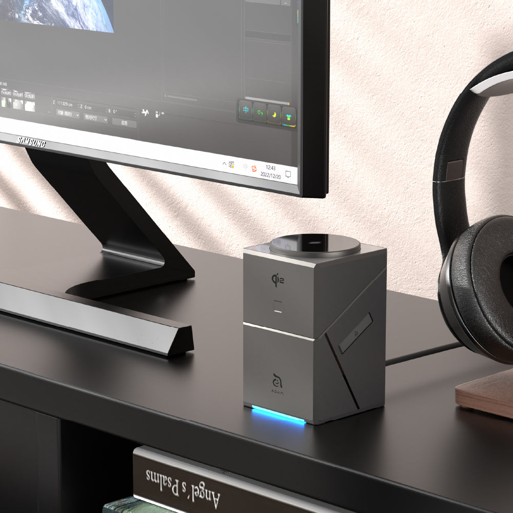 Mag Qube Qi2 立方體智慧型三合一旅行磁吸無線充電座 鈦色