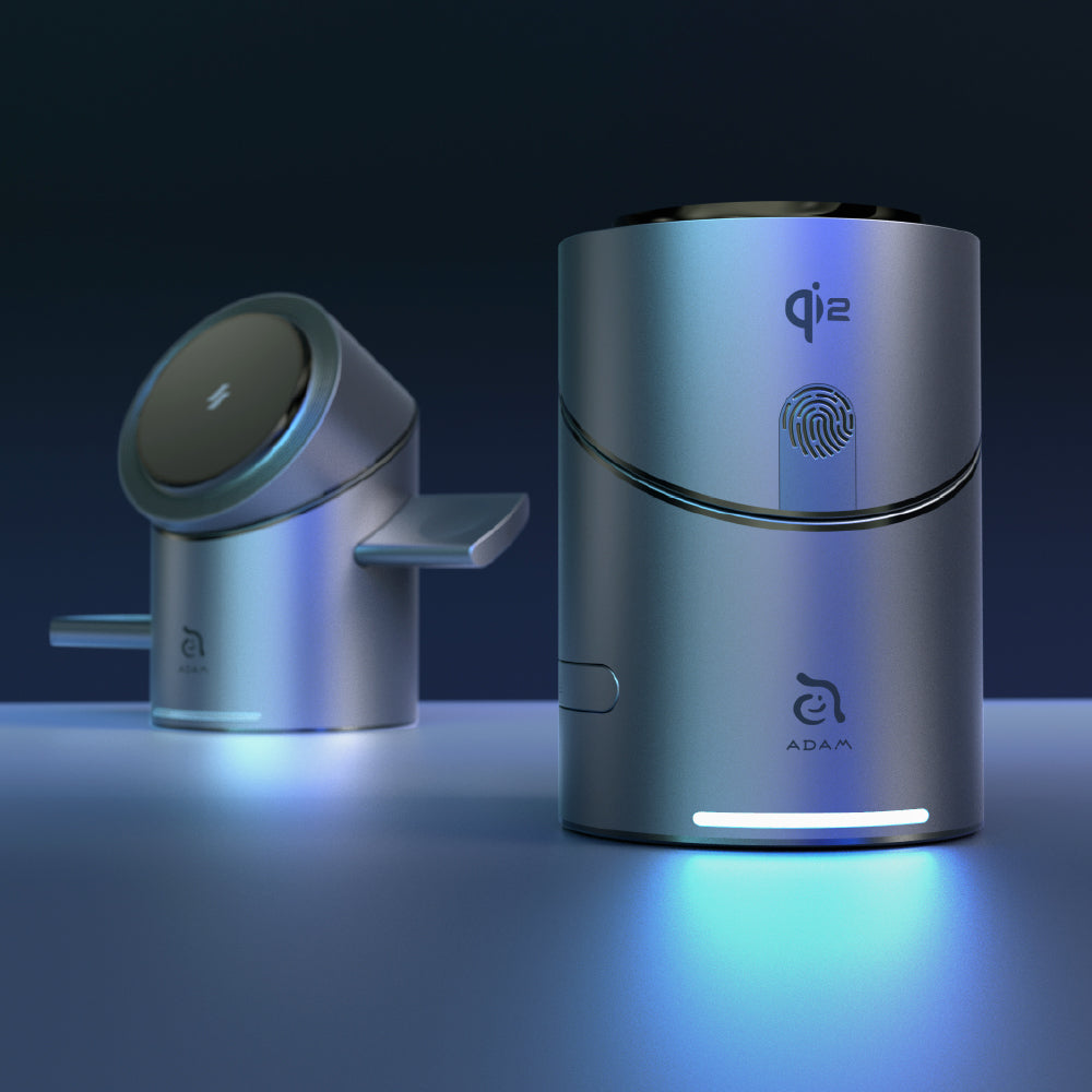 Mag Tube Qi2 圓柱體智慧型三合一旅行磁吸無線充電座 灰色
