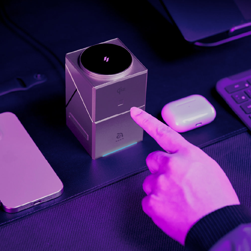 Mag Qube Qi2 立方體智慧型三合一旅行磁吸無線充電座 鈦色
