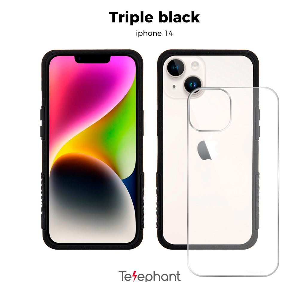 EPI 水波紋抗污防摔手機殼 純黑 iPhone 14 系列