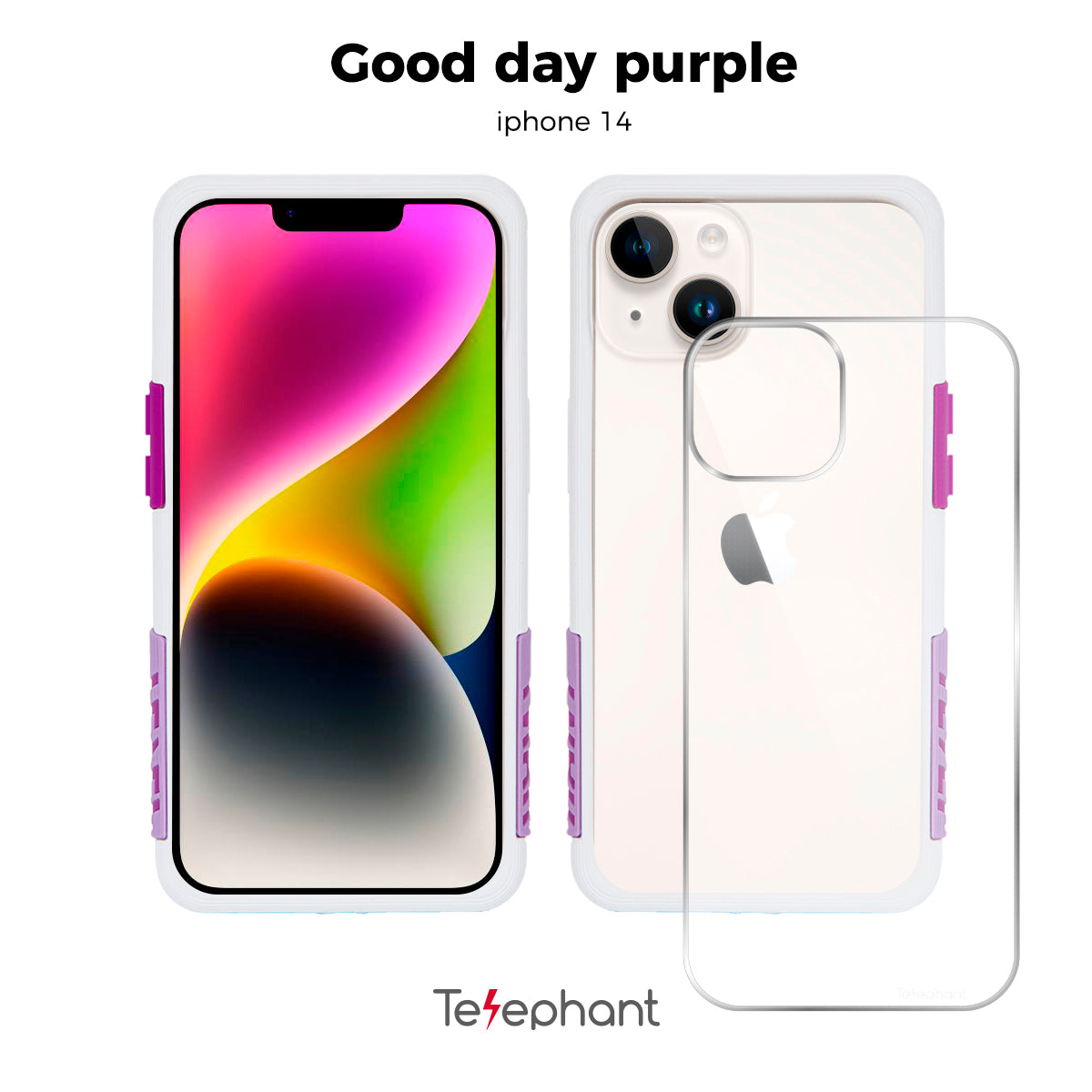 EPI 水波紋抗污防摔手機殼 白紫 iPhone 14 系列