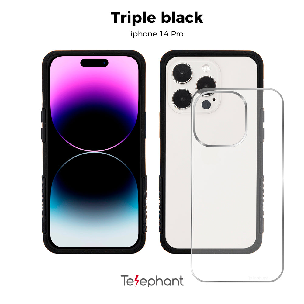 EPI 水波紋抗污防摔手機殼 純黑 iPhone 14 系列