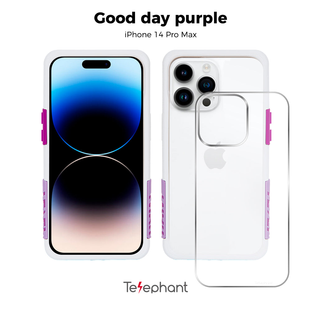 EPI 水波紋抗污防摔手機殼 白紫 iPhone 14 系列