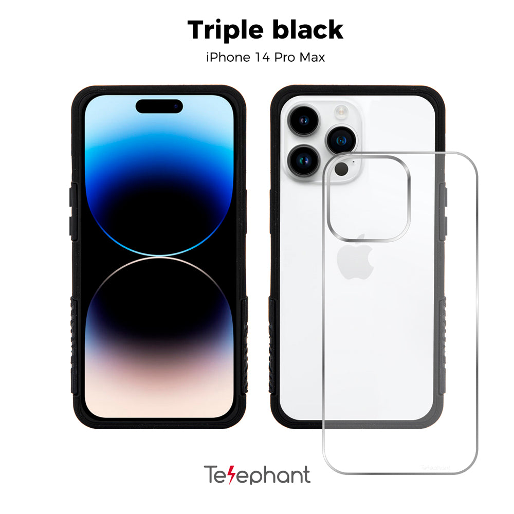 EPI 水波紋抗污防摔手機殼 純黑 iPhone 14 系列