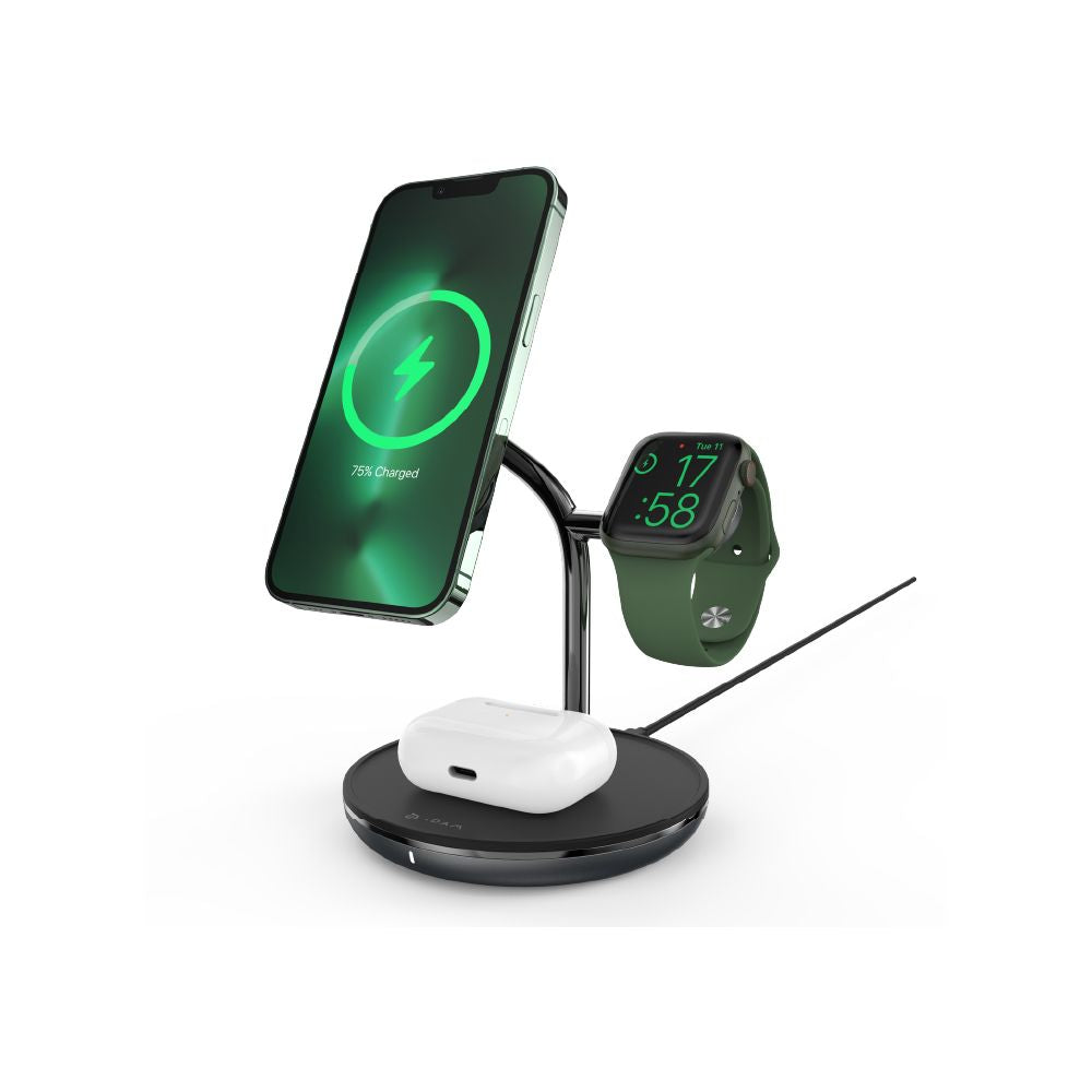 ADAM 亞果元素 OMNIA M3+ 三合一磁吸無線充電座 ｜亞瑟3C生活
