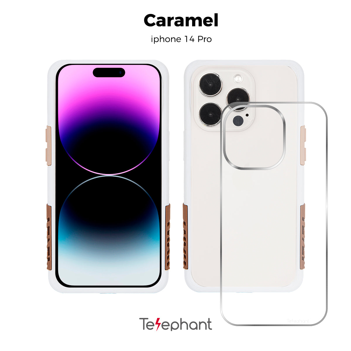 EPI 水波紋抗污防摔手機殼 白焦糖奶茶 iPhone 14  系列