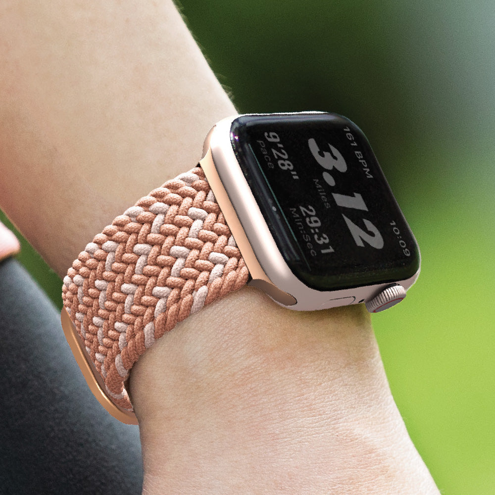 Aspen DE Apple Watch 雙色防潑水高彈力編織單圈錶帶