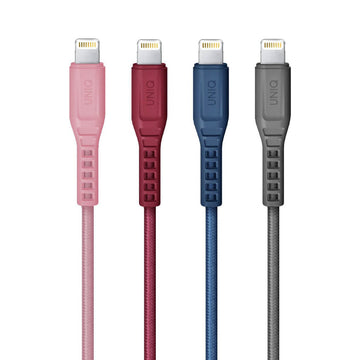 UNIQ 新加坡 Flex PD 快充MFI認證傳輸線 Lightning to USB-C 1.2M
