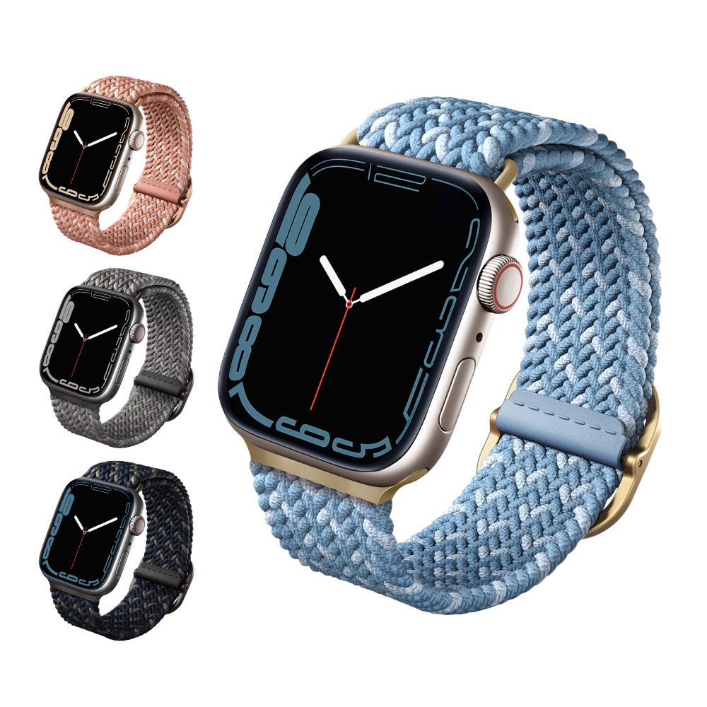 Aspen DE Apple Watch 雙色防潑水高彈力編織單圈錶帶