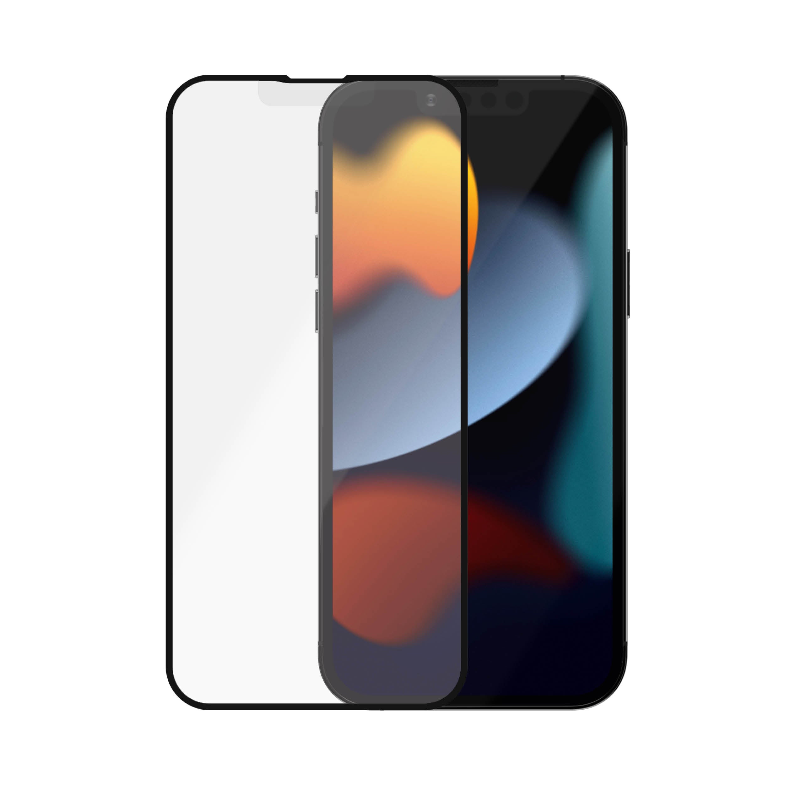 2.5D滿版耐衝擊抗菌抗眩光霧面玻璃保護貼(黑) iPhone 13 系列